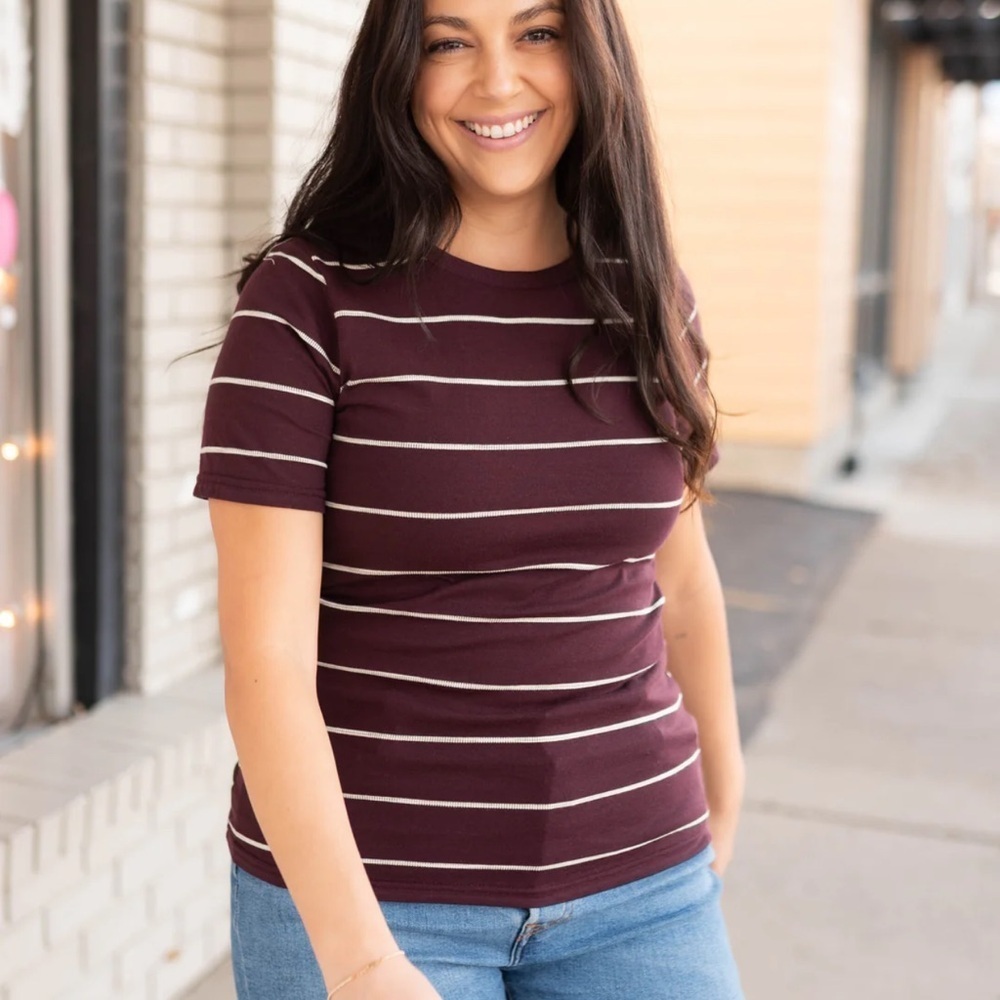 SO Maroon and White Tunic Tee